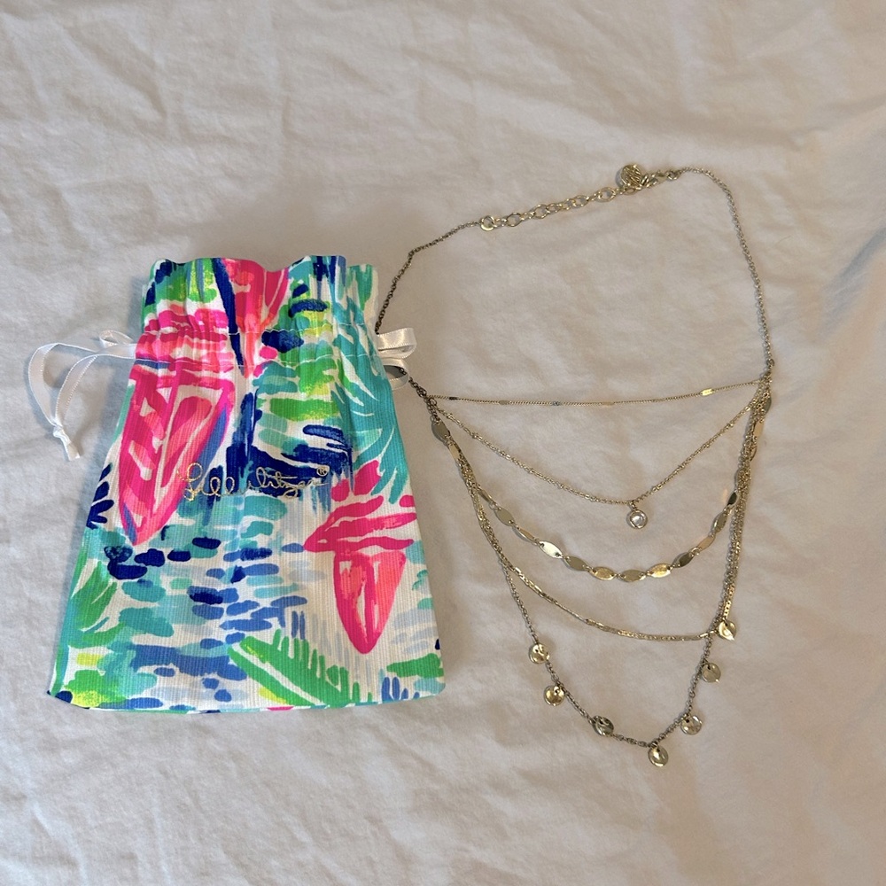 Lilly Pulitzer gold layered necklace